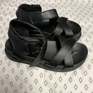 Black wedge sandal